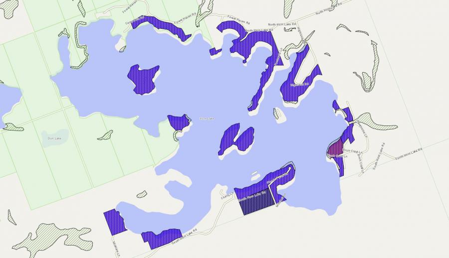 Zoning Map of Horn Lake in Municipality of Magnetawan and the District of Parry Sound